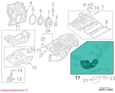16-20 OEM BMW F22 F30 F32 F36 G01 G30 X3 330 430 Engine B46 Oil Filter Housing