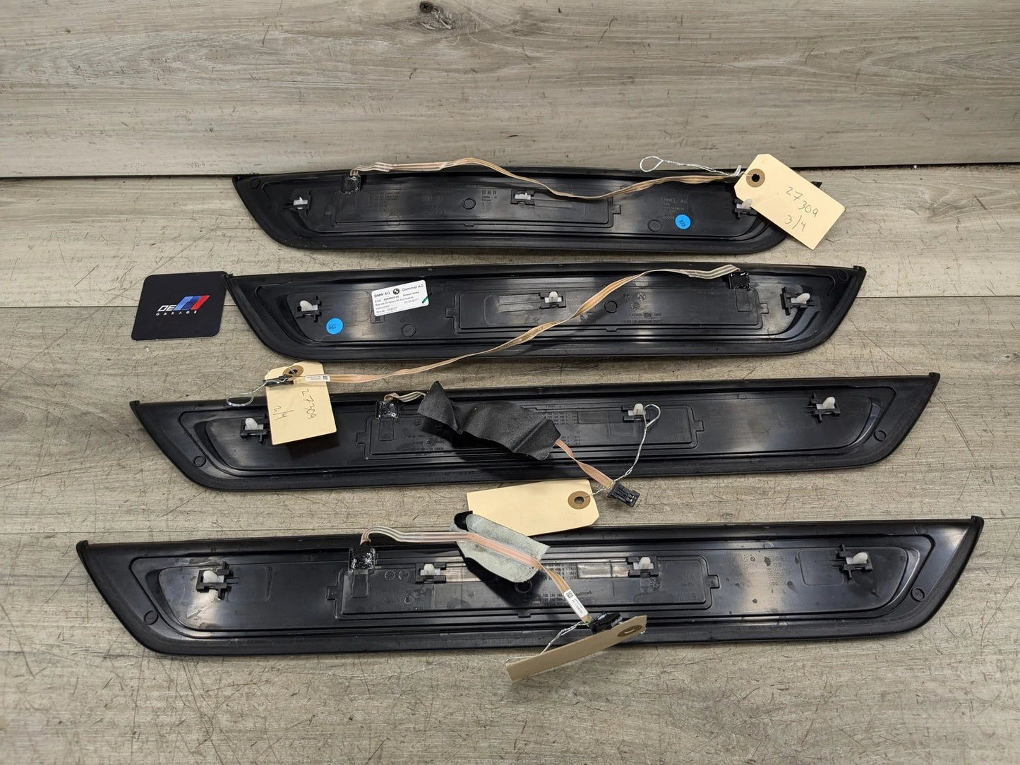 OEM BMW G30 M550 Front Rear Left Right Lighter Door Sill Plate Molding M Trim