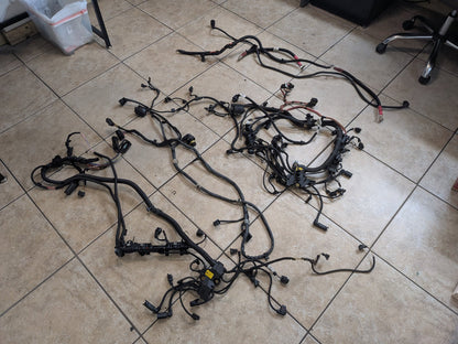 2015-2018 BMW F85 X5 S63B44T2 Engine Motor Transmission Wiring Wire Harness SET 7646837