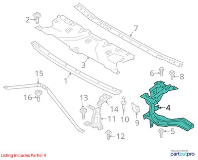 2017-2023 BMW 530i G30 Left Driver Headlight Bracket 7383857 OEM