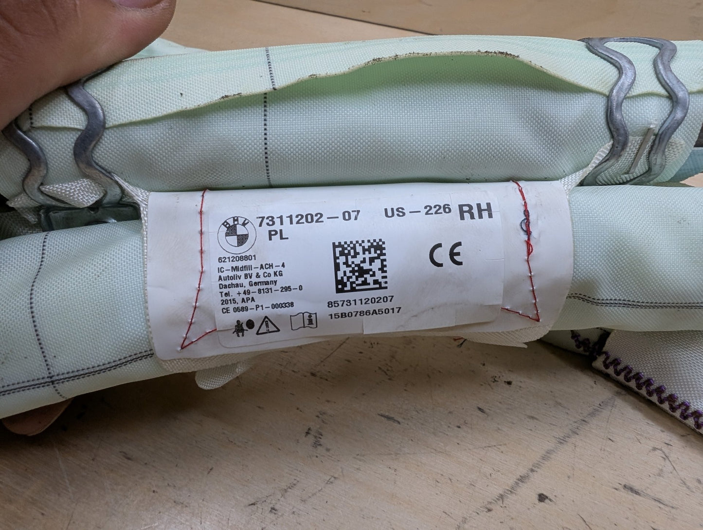 OEM BMW F30 F36 F80 M3 335 435 Right Passenger Roof Head Curtain Air Bag Airbag
