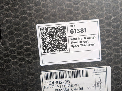 07-13 OEM BMW E93 328 335 Rear Trunk Floor Mat Carpet Cargo Cover Gray
