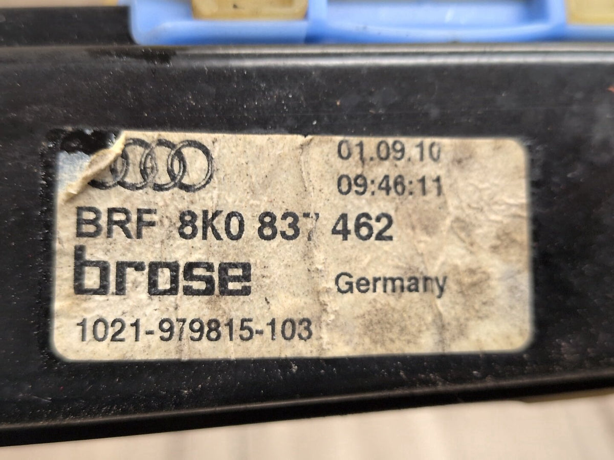 2010-2016 Audi S4 B8 Front Right Passenger Door Window Glass Regulator 8K0837462 OEM