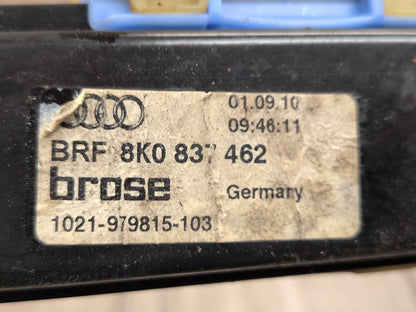 2010-2016 Audi S4 B8 Front Right Passenger Door Window Glass Regulator 8K0837462 OEM