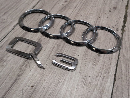 15-19 OEM Audi Q3 Emblem Badge Symbol Logo Chrome SET