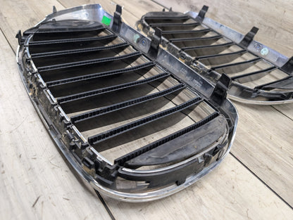 2016-2022 BMW 750Li G12 Front Left Right Upper Bumper Cover Kidney Grilles SET 7357012