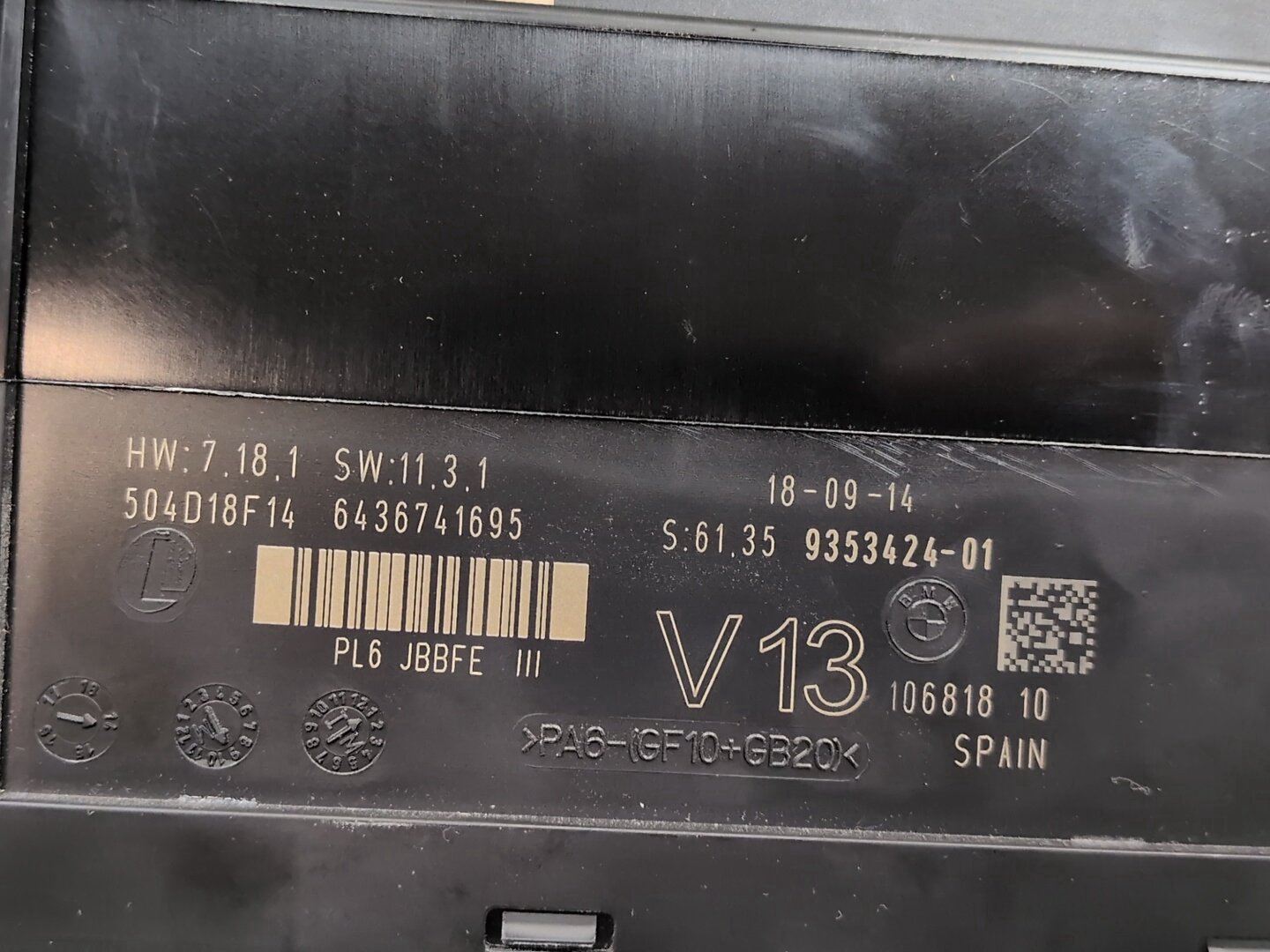 2012-2018 BMW M6 F06 BCM Body Control Module 9353424