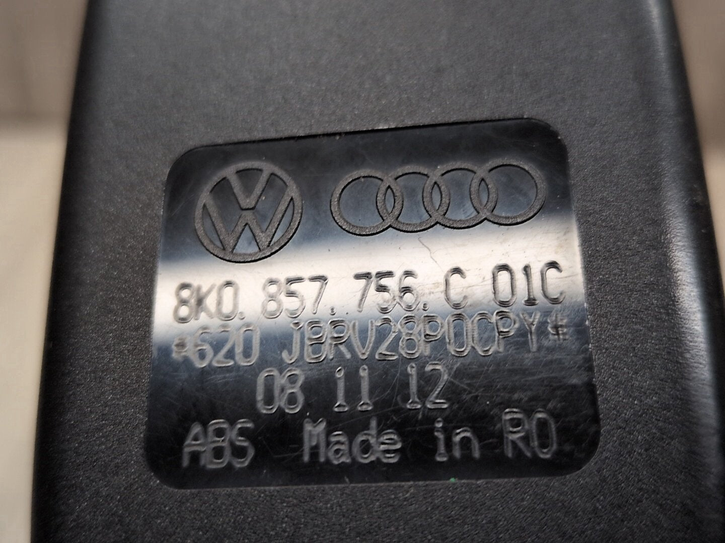 2008 - 2017 Audi S5 8T Front Left Driver or Right Passenger Seatbelt Seat Belt Buckle 8K0857756C
