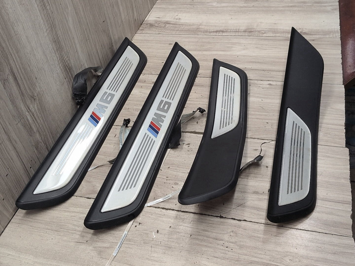 2012-2018 BMW M6 F06 Front Rear Left Right Scuff Plate Door Sill SET 7277249 OEM
