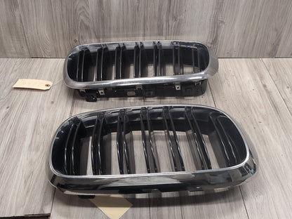 2015 - 2019 BMW X6 F86 Front Left Right Upper Bumper Cover Kidney Grilles SET 8056769 S63B44T2