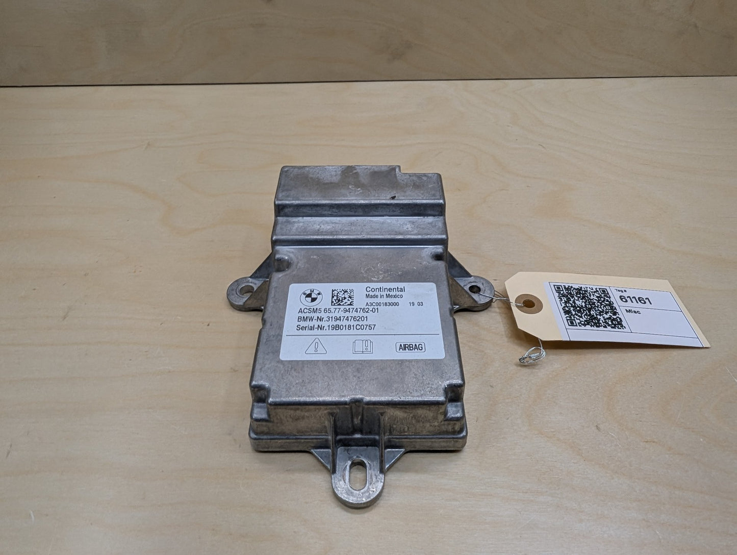 OEM BMW G01 G02 G12 G30 X3 X4 SRS Main Safety Restraint Airbag Control Module