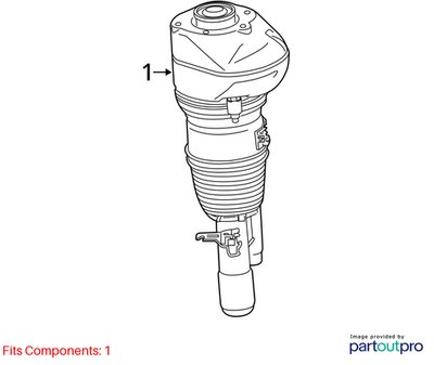 16-22 OEM BMW G11 G12 740iX 745eX 750iX B7 FRONT Right Passenger Air Shock Strut