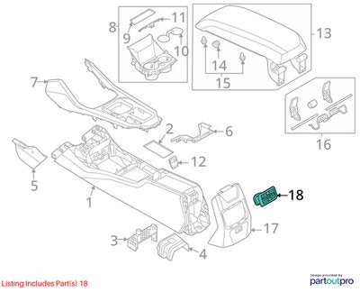 20-24 OEM BMW F44 228 M235 Rear AC Air Heater Climate Control Panel Vent Trim