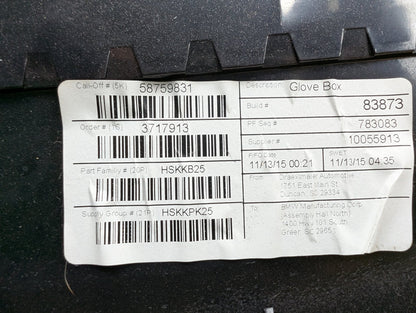 2011-2016 BMW X3 F25 Dashboard Dash Board Panel Glove Box Assemly 9210486