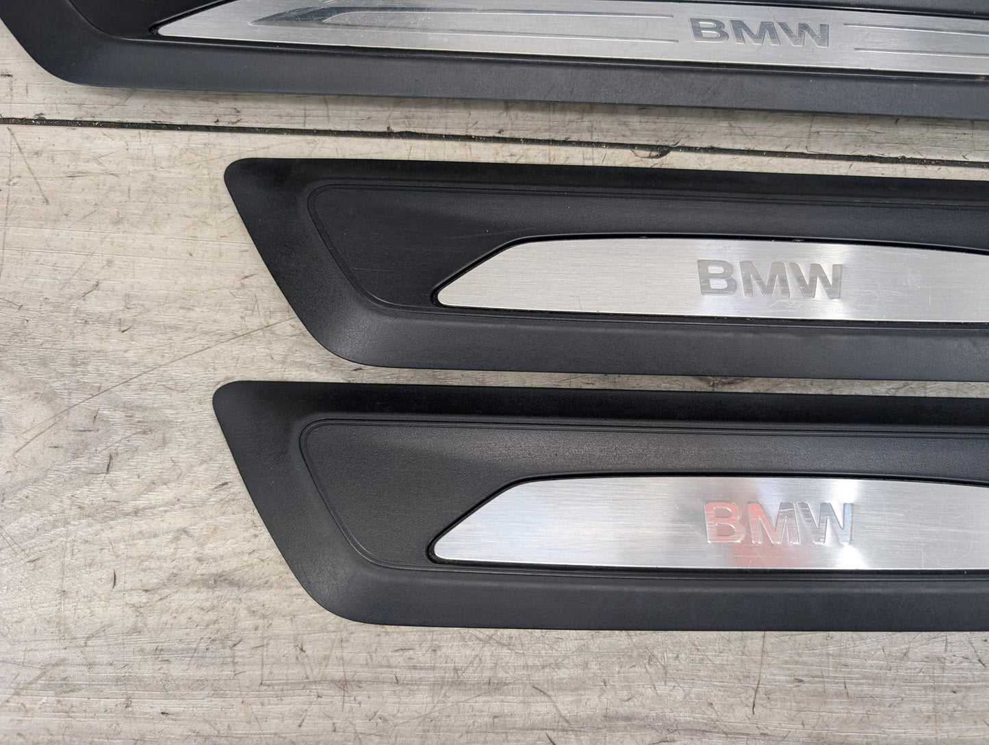 2014 - 2019 BMW 340 F34 Front Rear Left Right Scuff Plate Door Sill SET 7410460 B58B30M0