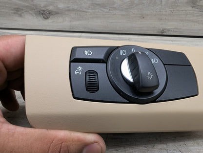 06-13 OEM BMW E70 E71 X5 X6 Headlight Switch Control Panel Light Module Beige