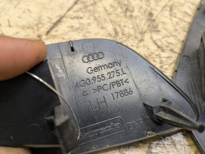 2012-2018 Audi A6 C7 Headlight Washer Nozzle Covers SET 4G0955275L OEM