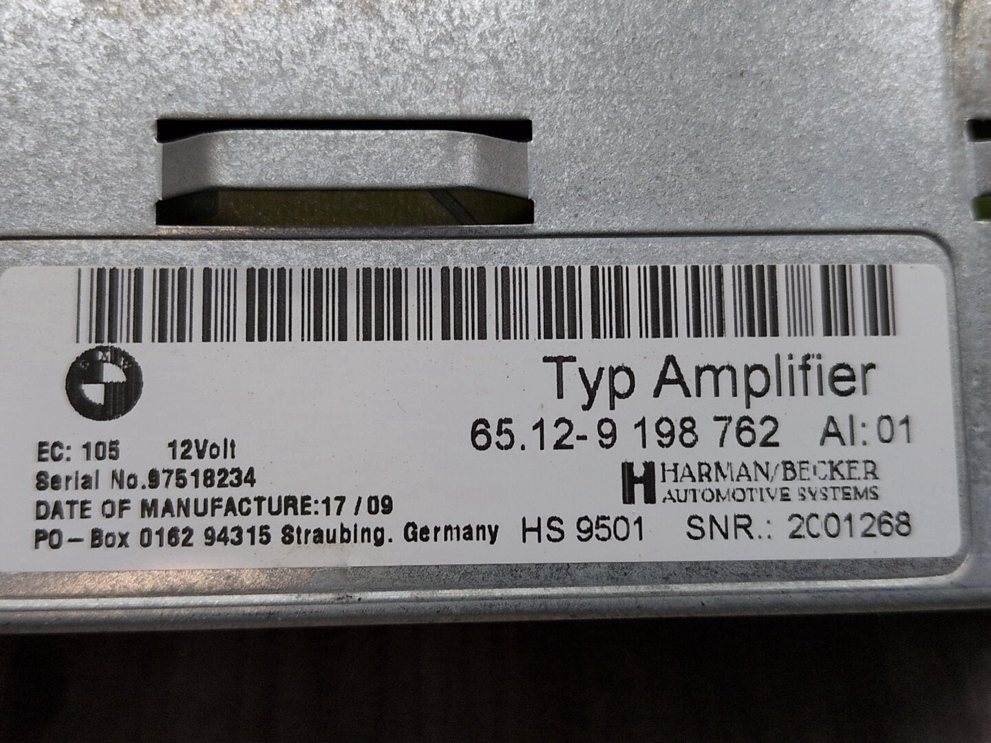 2008-2010 BMW 535i E60 Stereo Audio Amp Amplifier 9198762