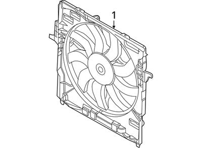 14-19 OEM BMW F85 F86 X5 X6 Main Radiators Cooling Fan ASSEMBLY SET S63 850W