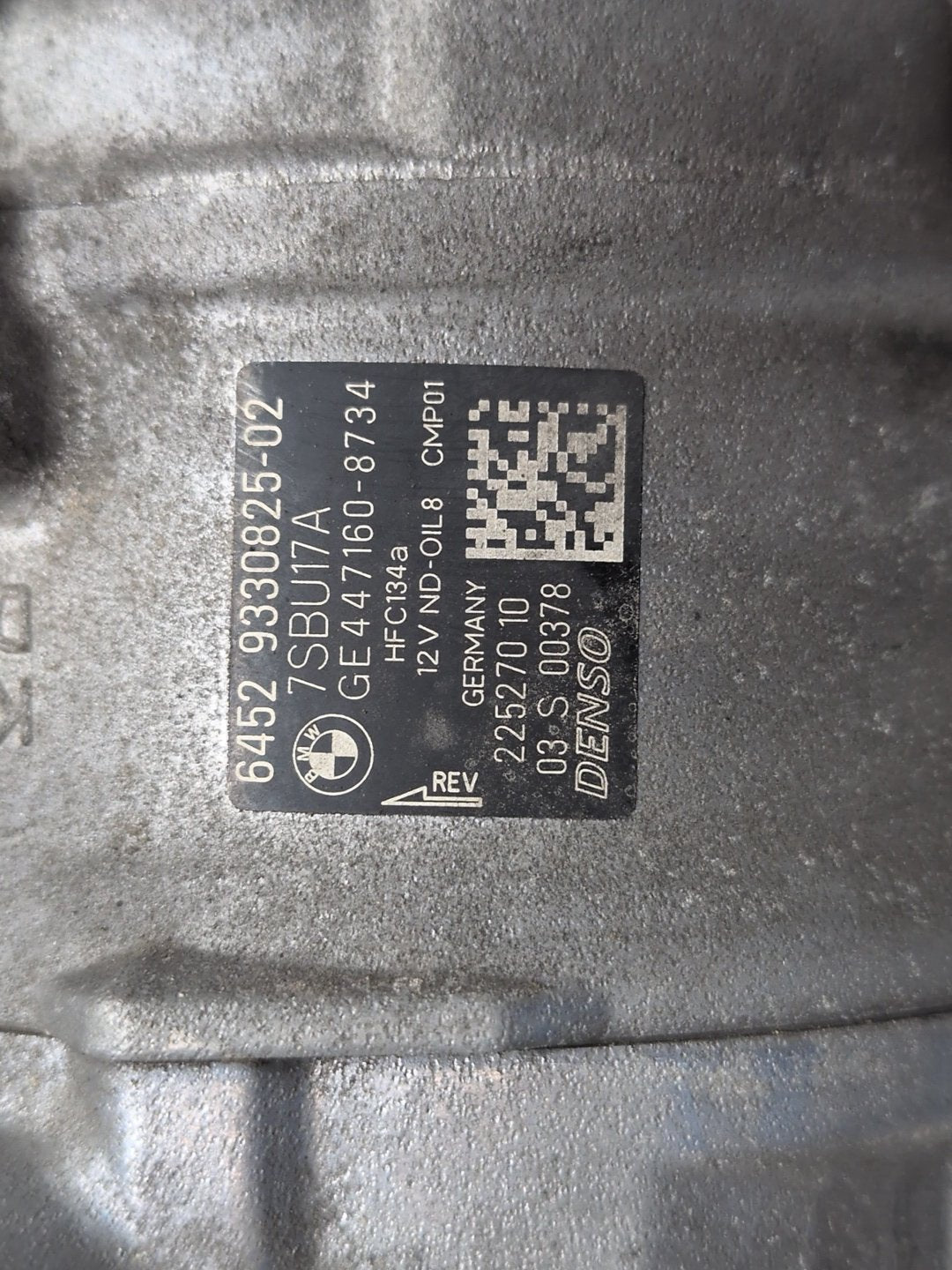 2012-2018 BMW F30 320i N20B20U0 Engine Motor A/C AC Compressor Clutch Pump Pulley 9330825