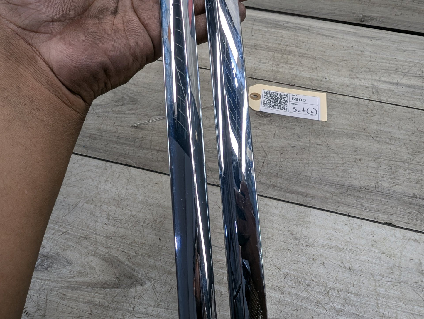 16-19 OEM BMW G12 740 750 Front Bumper Cover Lower Chrome Molding Trim SET