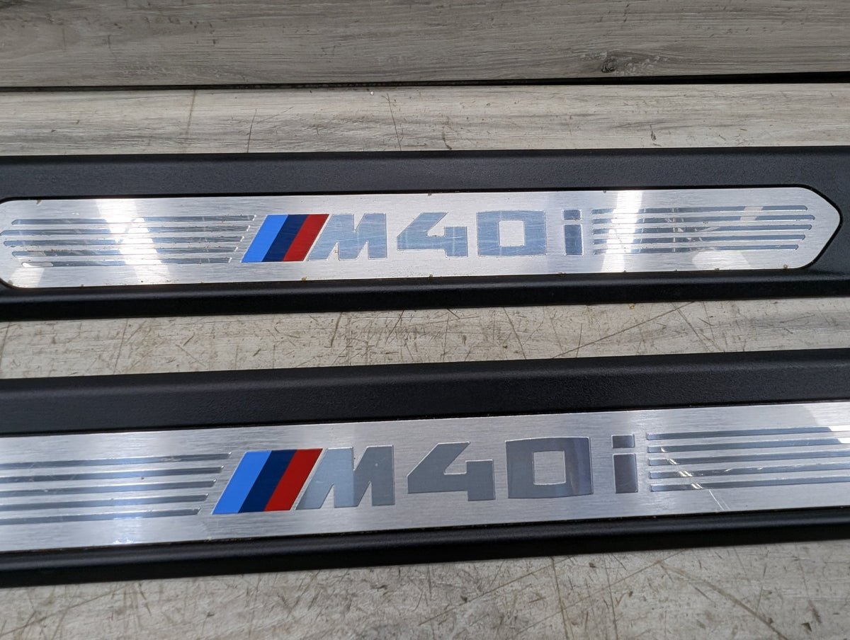 18-21 OEM BMW G01 G02 M40i X3 X4 Front Right Left Door Sills Cover Trim Pair
