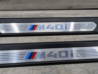 18-21 OEM BMW G01 G02 M40i X3 X4 Front Right Left Door Sills Cover Trim Pair