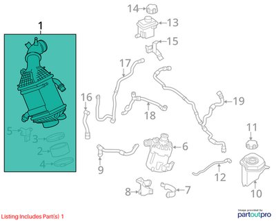 2015-2018 BMW X5 F85 Turbo Charger Air Intercooler 7848096 OEM