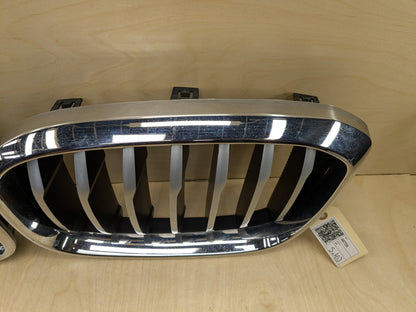 2018-2025 BMW X3 G01 Front Left Right Upper Bumper Cover Kidney Grilles SET 8091725 OEM