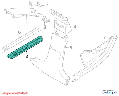 19-24 OEM BMW G20 G21 G26 M SPORT Front Left Right Door Sill Plate Molding Trim