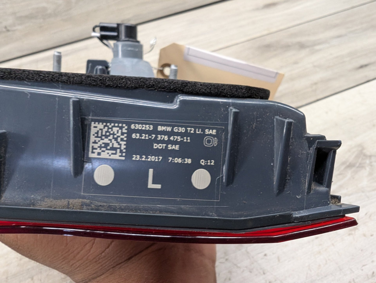17-20 OEM BMW F90 G30 530 540 M550 M5 Rear Left Driver Inner Trunk Tail Light