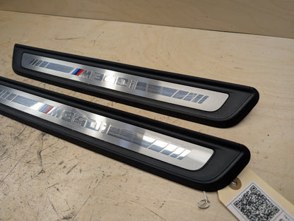 19-21 OEM BMW G20 G21 M340i Front Left Right Door Sill Plate Molding Trim PAIR