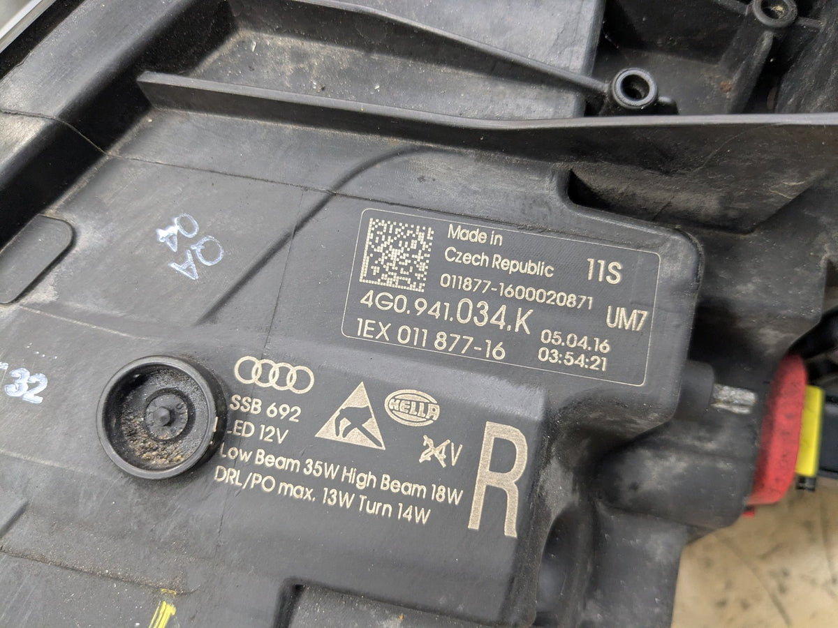 TESTED! 2016-2018 Audi A6 S6 C7 Front Right Passenger Headlight 4G0941774K OEM