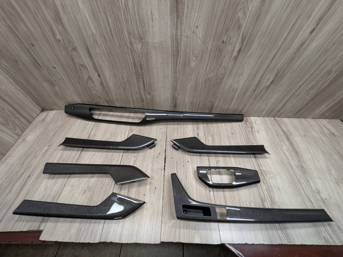 17-20 Audi A4 A5 S4 S5 CARBON FIBER Front Rear Left Right Interior Trim SET