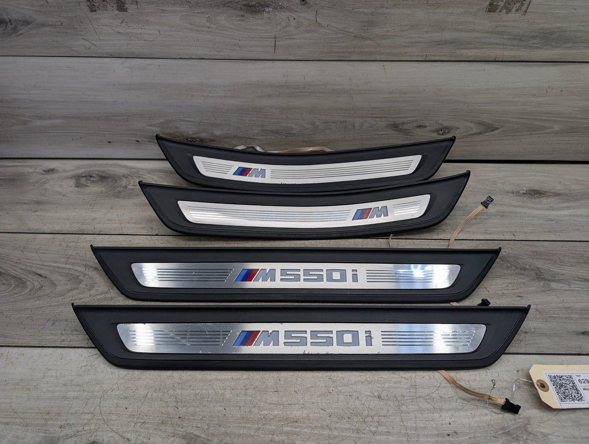 2017-2023 BMW M550i G30 Front Rear Left Right Scuff Plate Door Sill SET 8064905 OEM