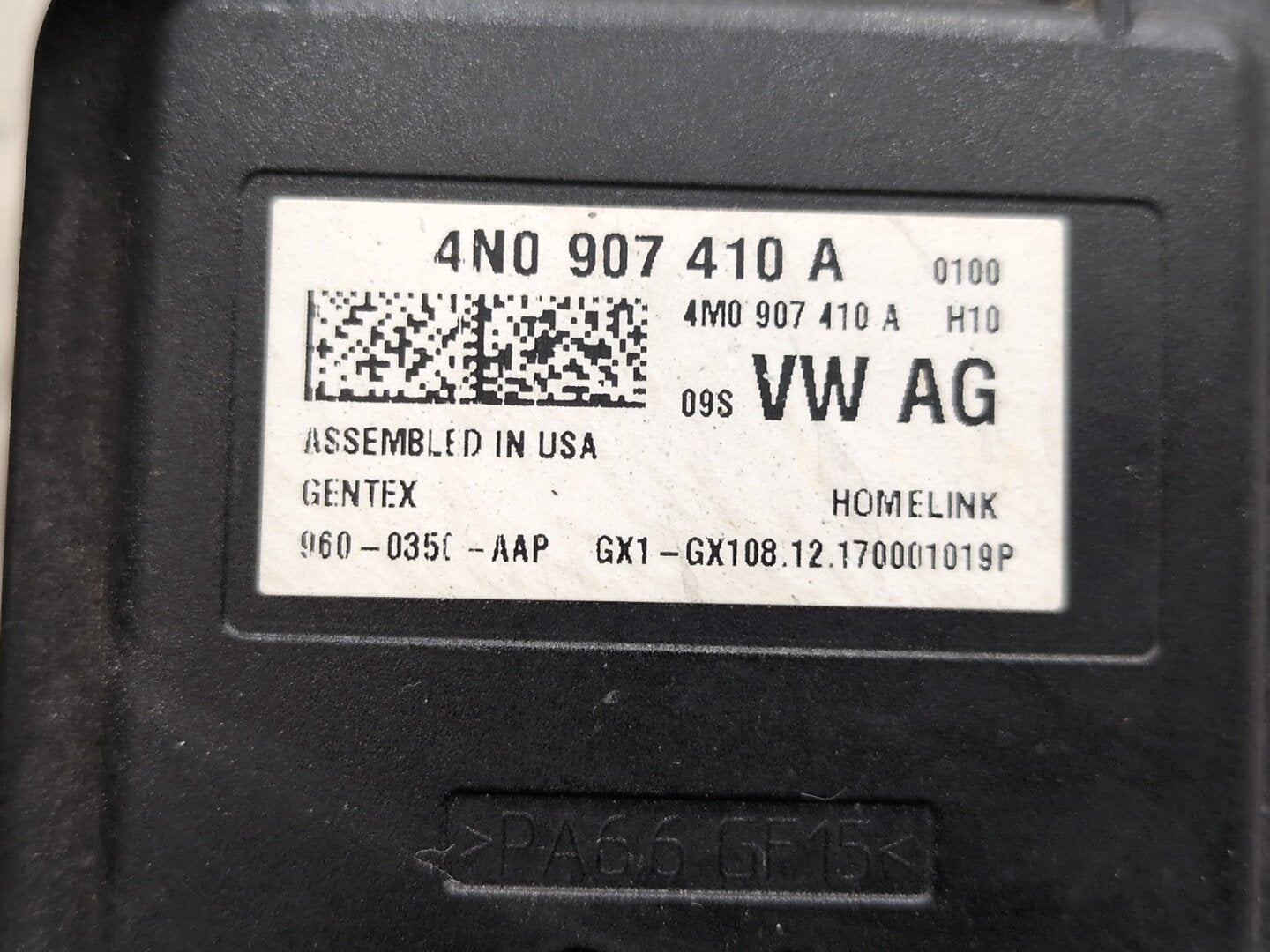2018 Audi S4 B9 - Garage Door Opener Control Module PN: 4NO907410A