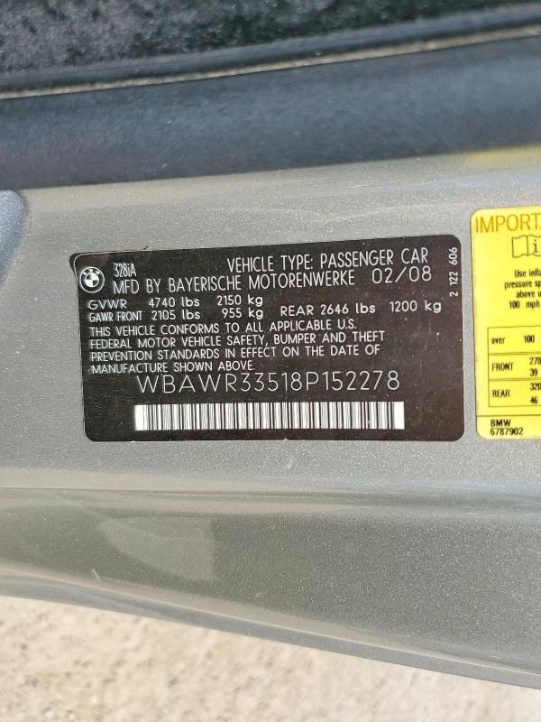 2008 BMW 328i E93 N51B30M0