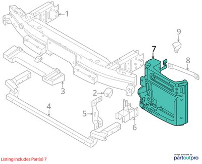 OEM BMW F95 G05 G06 G07 X5 Front Right Passenger Reinforcement Radiator Bracket