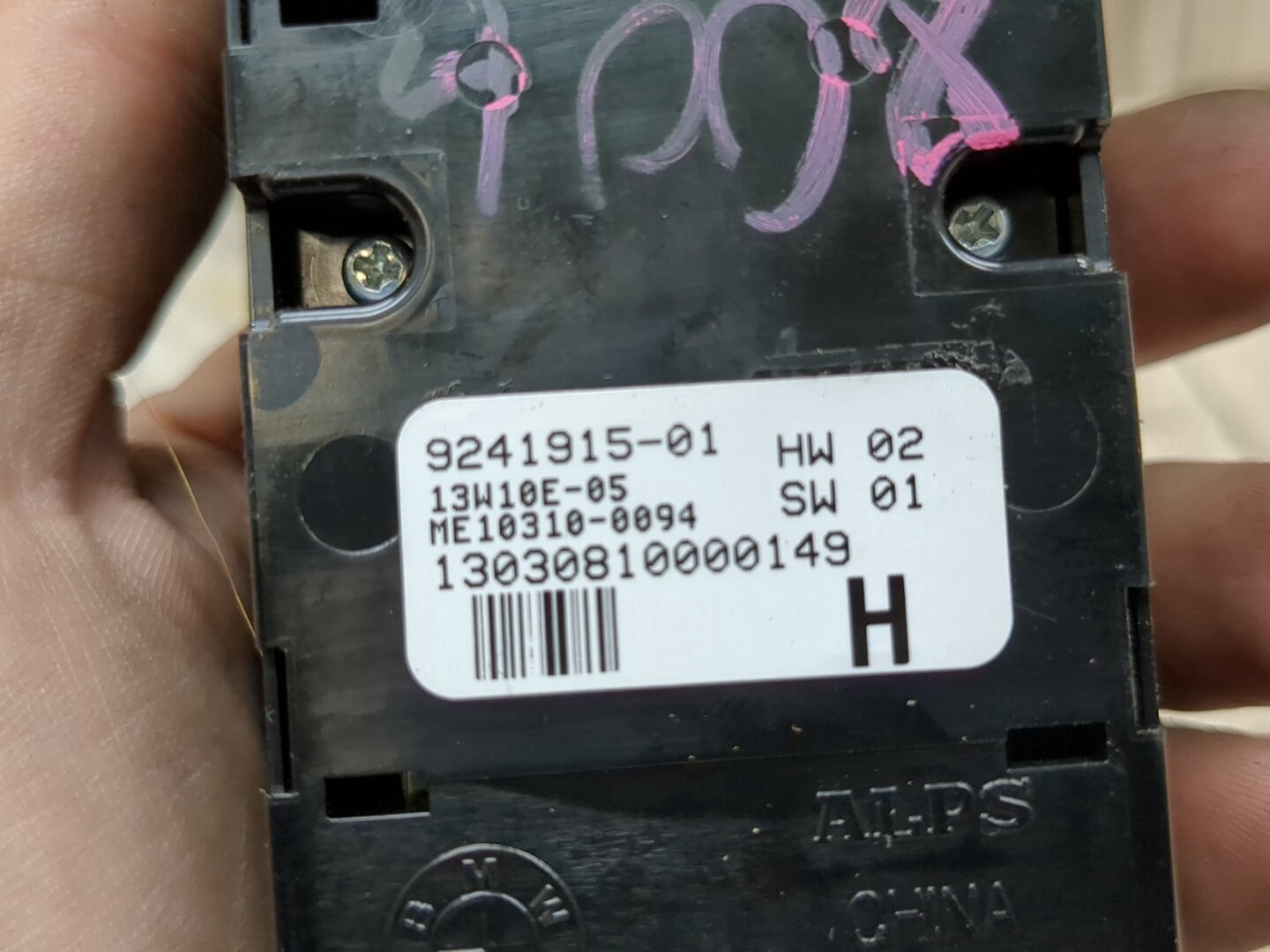 09-15 OEM BMW F01 F02 740 750 760 Left Driver Side Master Window Switch Button