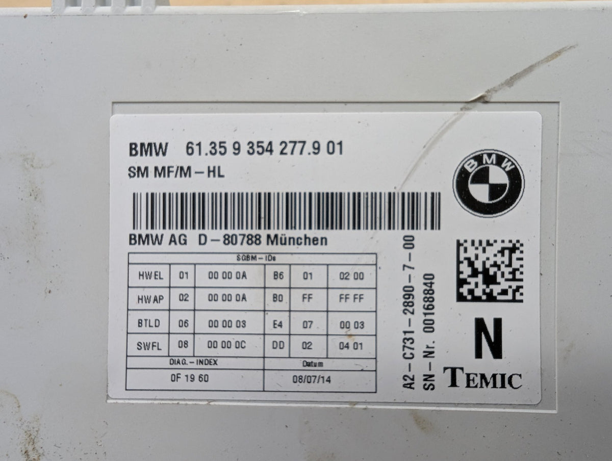 2010-2017 BMW 535i GT xDrive F07 Front Left or Right Seat Control Module 9354277 OEM