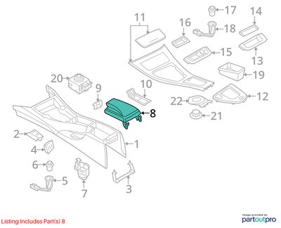 2007-2013 BMW 328i E93 Center Console Armrest Arm Rest 6951565 OEM