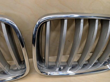 2011-2016 BMW X3 F25 Front Left Right Upper Bumper Cover Kidney Grilles SET 7210725