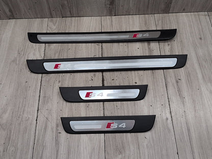 2010-2016 Audi S4 B8 Front Rear Left Right Scuff Plate Door Sill SET 8K0853376 OEM