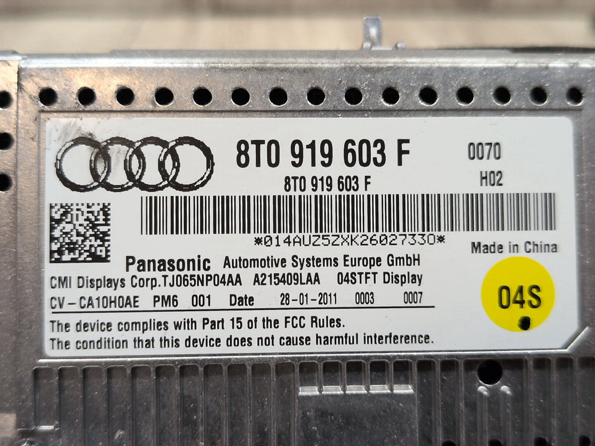 2008-2017 Audi S5 8T Monitor Display Screen 8t0919603f OEM