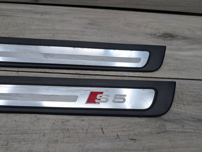 2008 - 2017 Audi S5 8T Front Left Right Scuff Plate Door Sill SET 8T0853374
