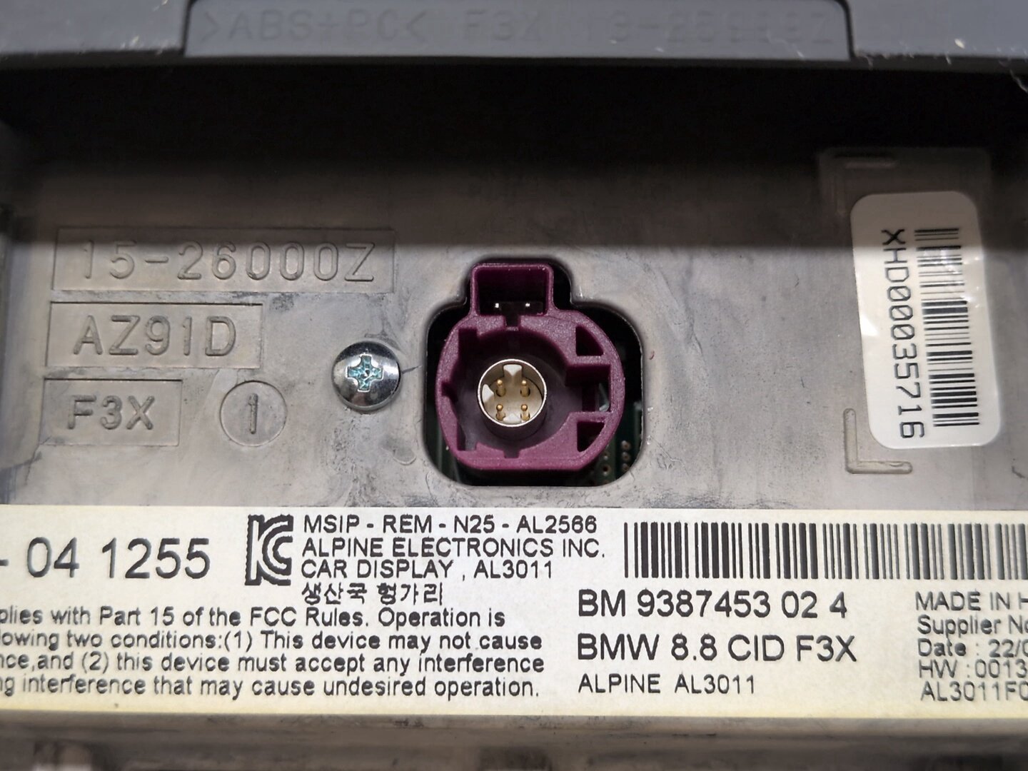 OEM BMW F30 F32 F82 M3 M4 Navigation Display Monitor Information Screen NBT L7