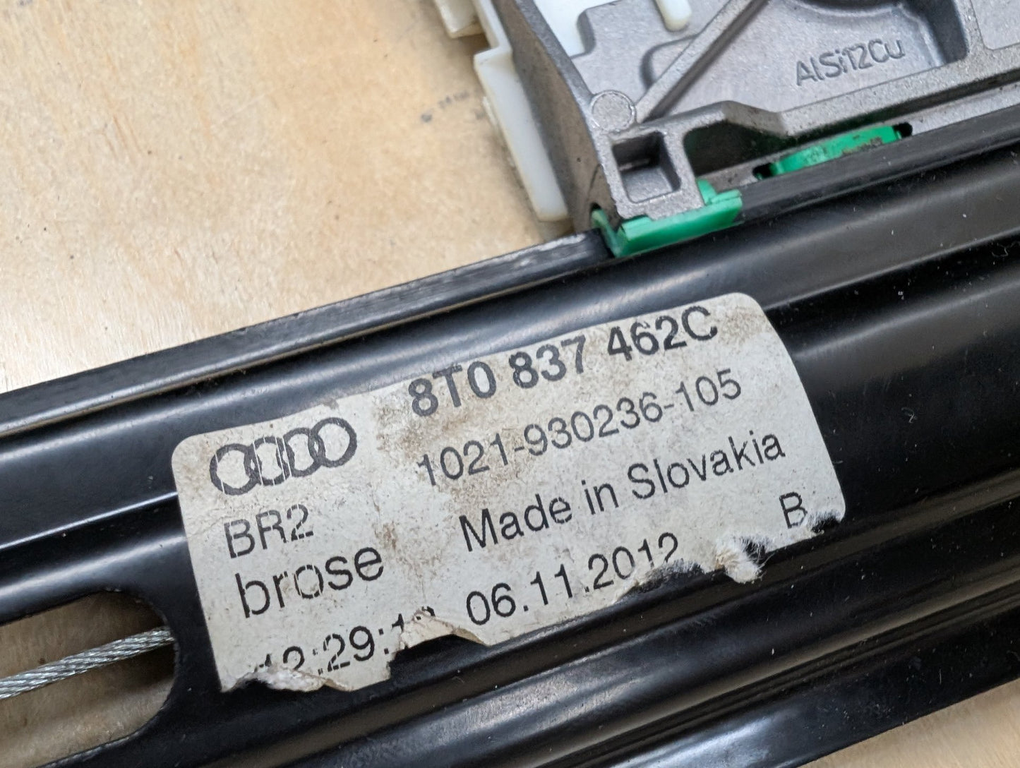 2011-2017 Audi RS5 8T Front Right Passenger Door Window Glass Regulator w/ Motor 8T0837462C