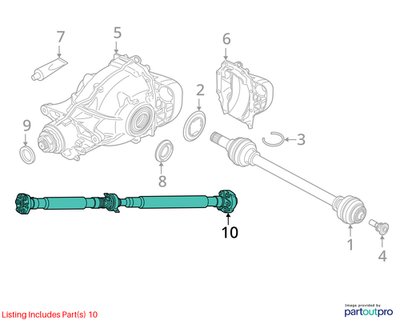 18-23 OEM BMW G01 X3 30i RWD Rear Driveshaft Axle Drive Shaft Propeller L=1530