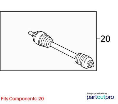 2012-2018 BMW M6 F06 Rear Right Passenger Half Shaft Output CV Axle 2284116 OEM