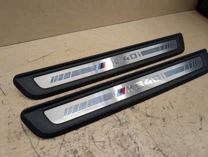 19-21 OEM BMW G20 G21 M340i Front Left Right Door Sill Plate Molding Trim PAIR